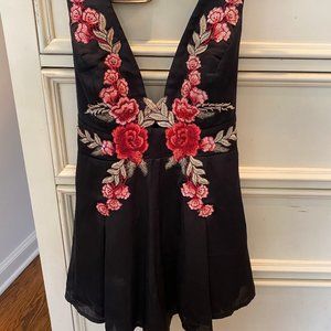 LF SEEK the Label Rose Embroidered Romper
